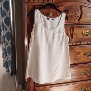 Women's Saks Fifth Avenue Threads Ecru Linen Sleeveless Tunic